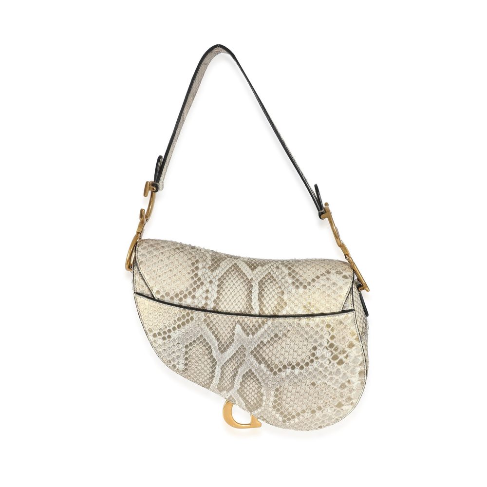 Christian Dior Gold Metallic Python Saddle Bag - Picture 3 of 7